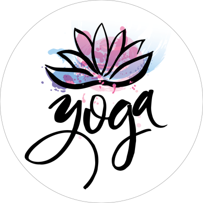 Hand Drawn Yoga Lotus Circle Sticker