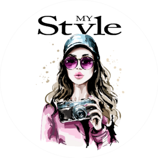 Hand Drawn Young Woman Photographer My Style Sticker