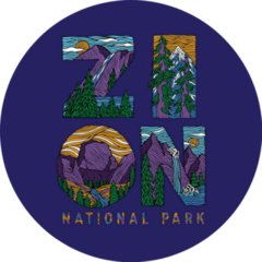 Hand Drawn Zion National Park Lettering Sticker