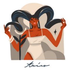 Hand Drawn Zodiac Aries Female Sticker