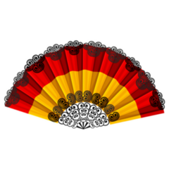 Hand Fan Colored In Red And Yellow As Spain Sticker