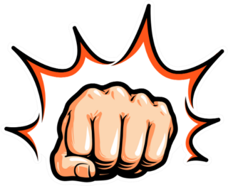 Hand, Fist Punching Or Hitting Sticker