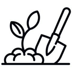 Hand Garden Shovel Icon Sticker