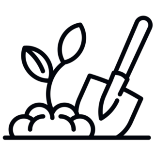 Hand Garden Shovel Icon Sticker