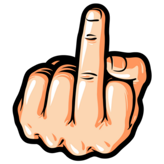 Hand Gesture Middle Finger Cartoon Sticker