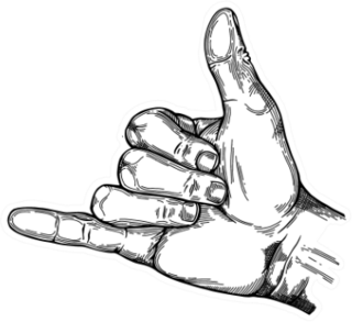 Hand Gesture Sketch Shaka Sign Sticker