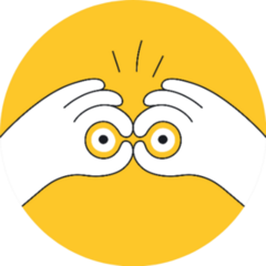 Hand Gesture Symbolizing Binoculars Optometrist Concept Sticker