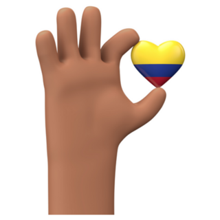 Hand Holding A Colombia Flag Heart Sticker