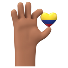 Hand Holding A Colombia Flag Heart Sticker