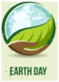 Hand Holding A Leaf And Earth Sticker
