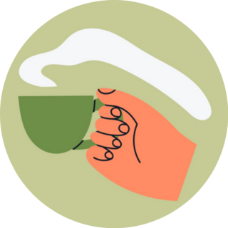 Hand Holding A Teacup Abstract Illustration Sticker