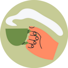 Hand Holding A Teacup Abstract Illustration Sticker