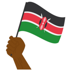 Hand Holding And Raising The National Flag Of Kenya Sticker