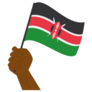 Hand Holding And Raising The National Flag Of Kenya Sticker
