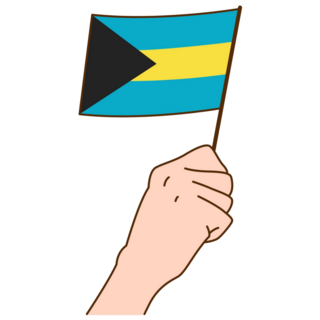 Hand Holding Bahamas Flag Sticker