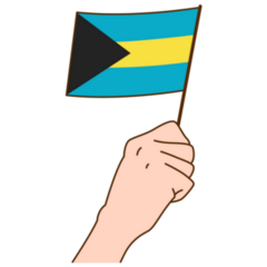Hand Holding Bahamas Flag Sticker
