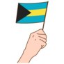Hand Holding Bahamas Flag Sticker