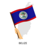 Hand Holding Belize Flag Sticker