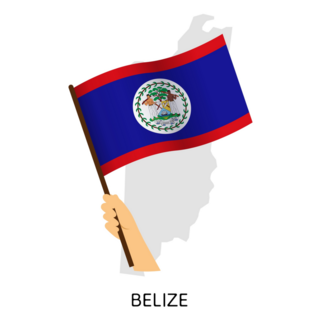 Hand Holding Belize Flag Sticker