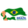 Hand Holding Brazil Flag Independence Day Sticker