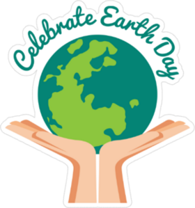 Hand Holding Earth Sticker