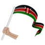 Hand Holding Flag Of Kenya Sticker