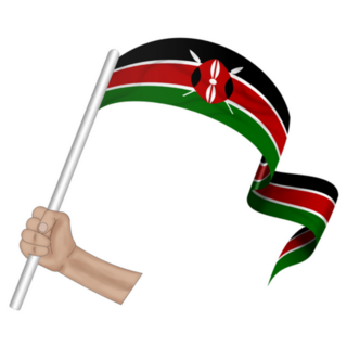 Hand Holding Flag Of Kenya Sticker