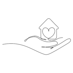 Hand Holding Heart Real Estate Sticker
