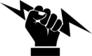 Hand Holding Lightning Bolt Sticker