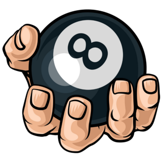 Hand Holding Pool Ball Sticker