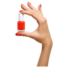 Hand Holding Red Nail Polish Sticker