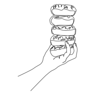 Hand Holding Stack Of Donuts Sticker