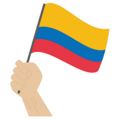 Hand Holding The National Flag Of Colombia Sticker