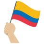 Hand Holding The National Flag Of Colombia Sticker