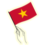 Hand Holding Vietnam Flag Sticker