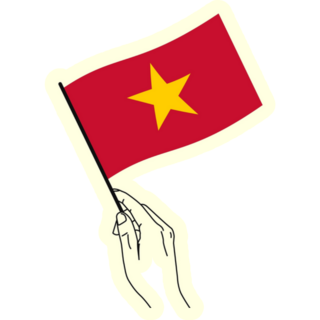 Hand Holding Vietnam Flag Sticker