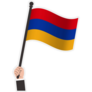 Hand Holds Armenia Flag Sticker