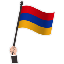 Hand Holds Armenia Flag Sticker