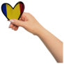 Hand Holds Chad Heart Sticker