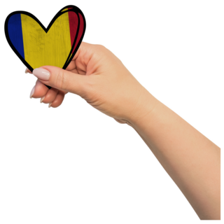 Hand Holds Chad Heart Sticker