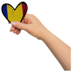 Hand Holds Chad Heart Sticker