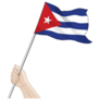 Hand Holds Cuba Flag Sticker