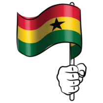 Hand Holds Ghana Flag Sticker