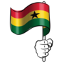 Hand Holds Ghana Flag Sticker