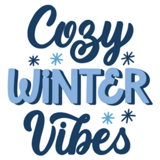 Hand Lettered Cozy Winter Vibes Sticker