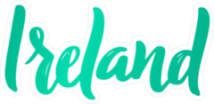 Hand Lettered Ireland Sticker