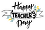 Hand Lettering Happy Teachers Day Illustration Sticker