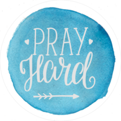 Hand Lettering Pray Hard Sticker