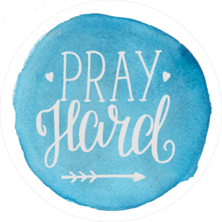 Hand Lettering Pray Hard Sticker