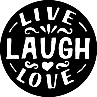 Hand Lettering Quote Live, Laugh, Love In Black Sticker